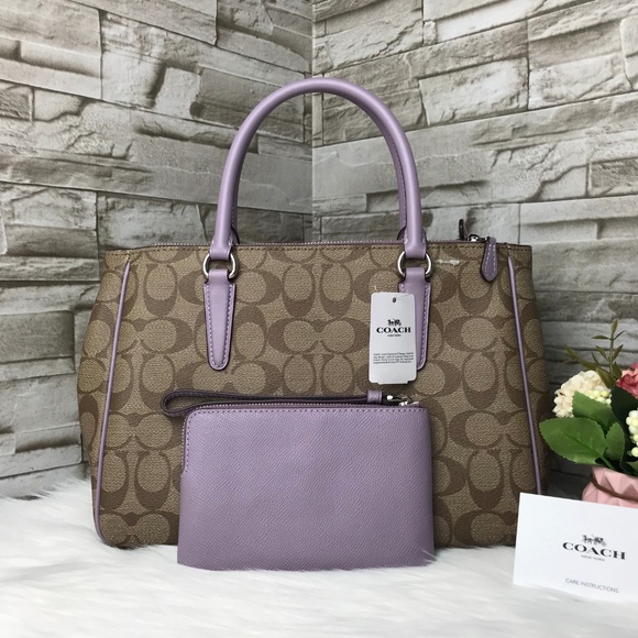 👜COACH SET🌺SURREY CARRYALL & WRISTLET - Picture 2 of 8